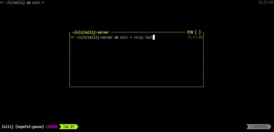 Zellij floating panes demonstration