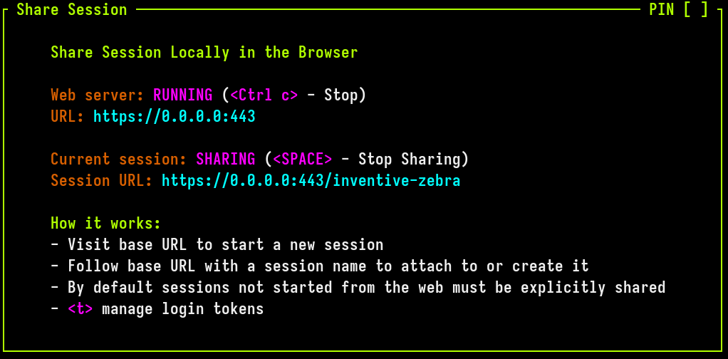 An image of the Zellij 'share' plugin.